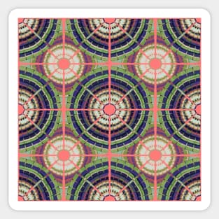 Upbeat Grandma Rug Remix | Green, Pink, Blue and Purple | Geometric Pattern Sticker